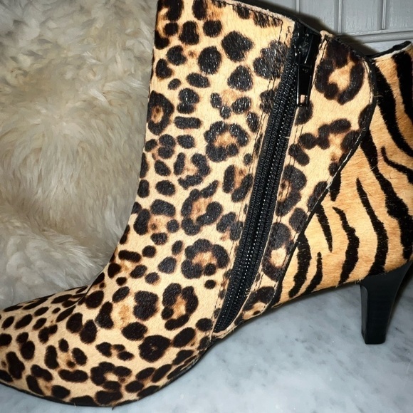 New! Alfani Harpper Booties Pointed Toe Ankle Boots Leopard Various Sizes - Picture 6 of 9